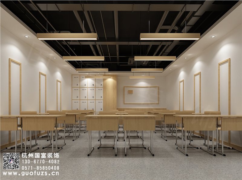 杭州学生教育培训机构设计效果图-国富装饰